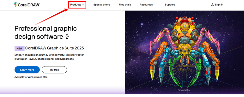 CorelDRAW-Homepage